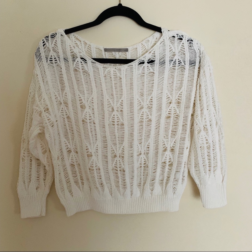 CROP CROTCHET SWEATER